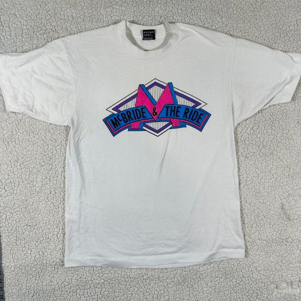 White graphic t shirt featuring a